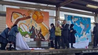 ウオールアート　A4 　「駅で待つ女学生」 0c10.jpg?2